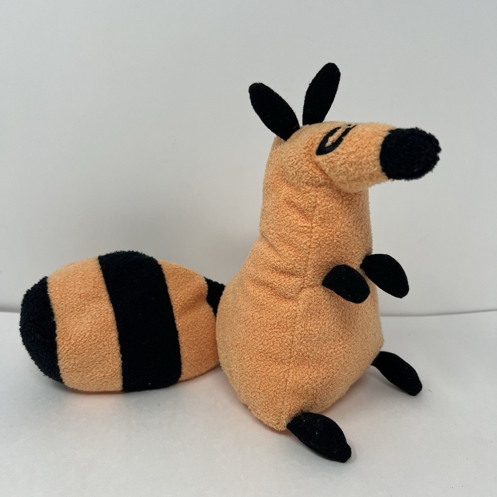 Rare Plush Turtle Soup Cartoon Character orange Stuffed Animal 7" Beanie bag toy